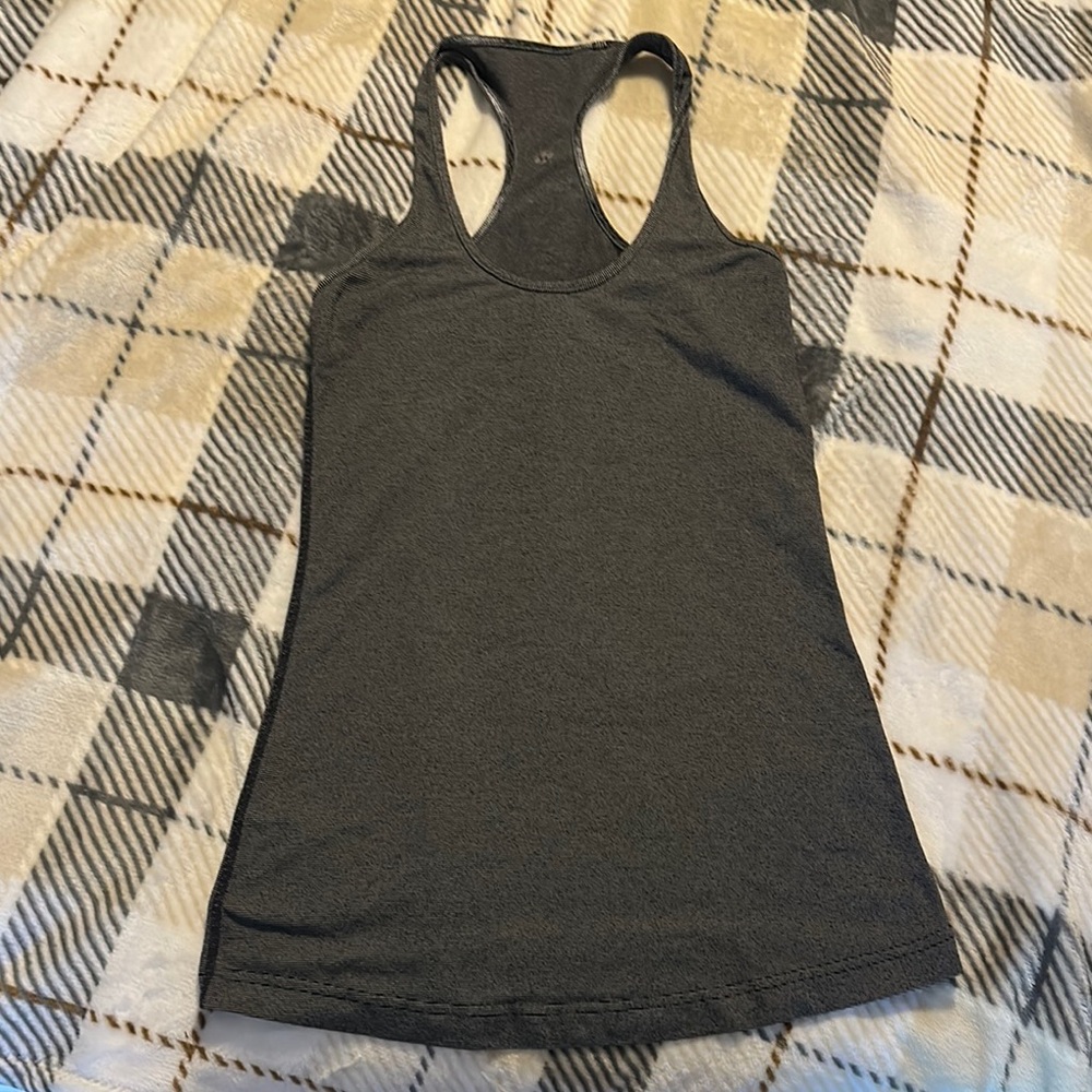 Lululemon Athletica Gray Fitted Backless Tank Top